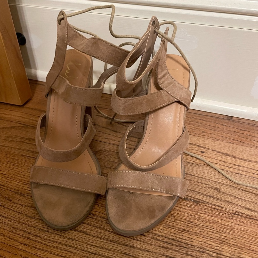 Block Heel Neutral Sandals